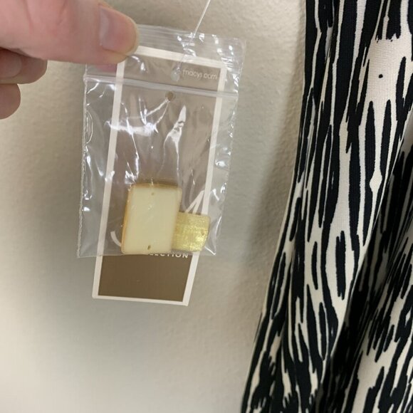 JM Collecion Womens L Short Sleeve Blouse NEW Top Beaded Slinky Tribal Spring - Picture 9 of 14